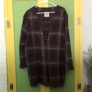 Oversized Plaid Cardigan